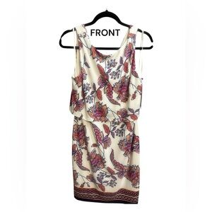 Vince Camuto White Midi Dress with Pink & Orange Floral Print NWT